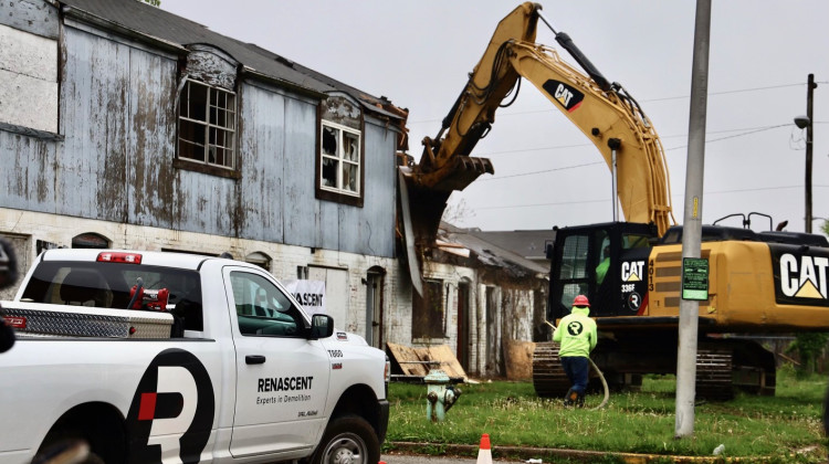 A building owned by the city is torn down. (Photo: City of Indianapolis)