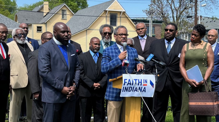 Faith leaders gathered in Indianapolis to demand action.  - Jill Sheridan/WFYI