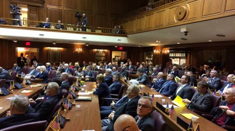 Members of the Indiana House of Representatives convene for Legislative Organizational Day prior to the 2018 session. - Jeanie Lindsay/IPB News