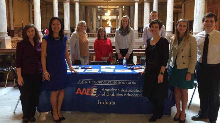 Diabetes educators gather at the Statehouse to support a diabetes action plan proposal. - IPB News/Jill Sheridan