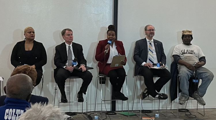Four Democratic mayoral candidates attended a forum at Indy Star. - Jill Sheridan/WFYI News
