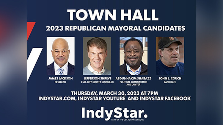 Four Republican candidates running for Indianapolis mayor gathered for a forum Thursday night at the Indy Star. - IndyStar