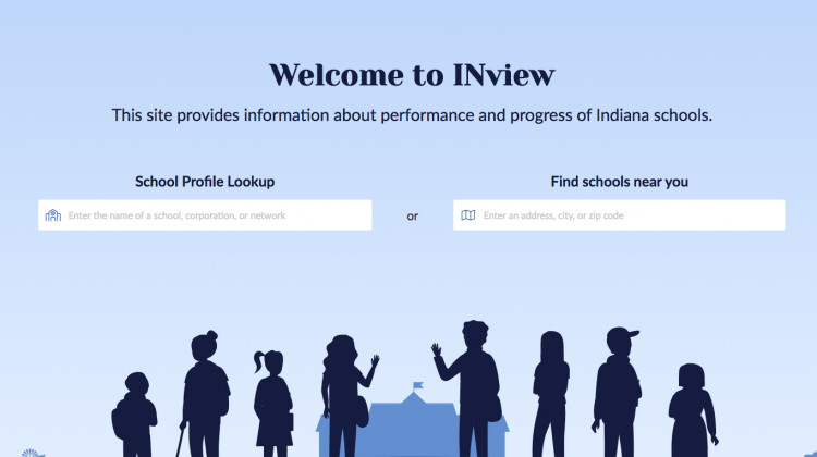 The front page of the new school data portal from the state at inview.doe.in.gov. - Courtesy INView
