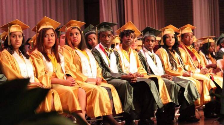 Indianapolis Public Schools students at a commencement ceremony on June 9, 2015. - Indianapolis Public Schools