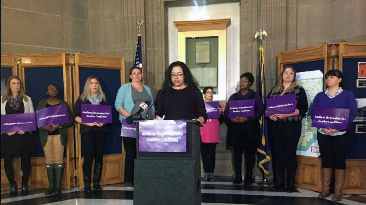 A new group formed to lobby Indiana lawmakers on laws governing womenâ€™s health rightsÂ had itsÂ first rally at the Statehouse Wednesday. - Jill Sheridan/IPB