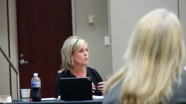 Jennifer McCormick leads the State Board of Education meeting May 10. - Eric Weddle/WFYI News