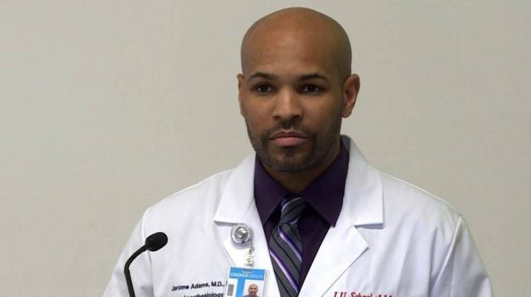 FILE PHOTO: Health Commissioner Jerome Adams speaking at a HIP 2.0 briefing in 2015. - Gretchen Frazee/WTIU