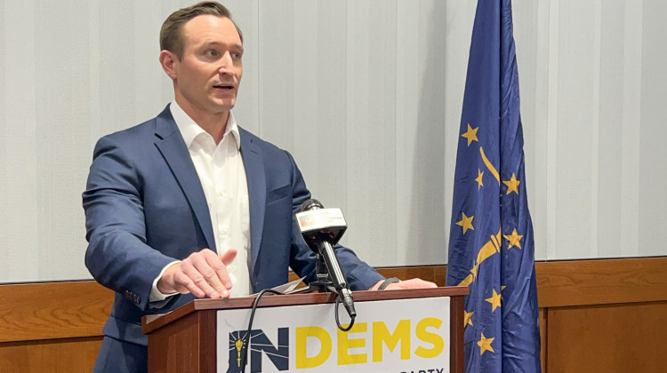 Josh Lowry, who ran for state Senate in 2022, is the Democratic candidate in a suburban Indianapolis state House district being vacated by retiring Rep. Donna Schaibley (R-Carmel). - Brandon Smith / IPB News