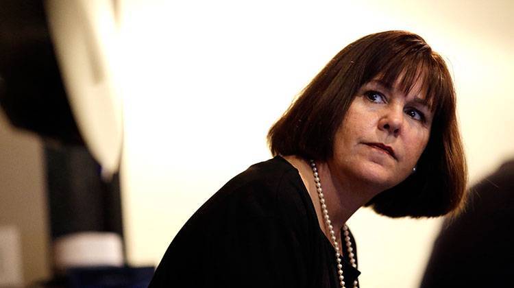 Indiana First Lady Karen Pence watches elections results at the Indiana Republican Party viewing event in Indianapolis Tuesday, Nov. 4. - AP Photo/AJ Mast