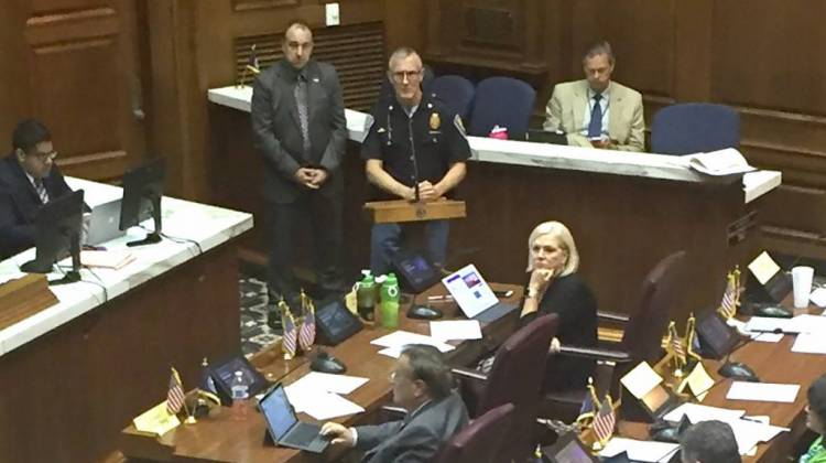 ISP Major Mike White testifies at a hearing on gun laws. - Jill Sheridan/IPB News