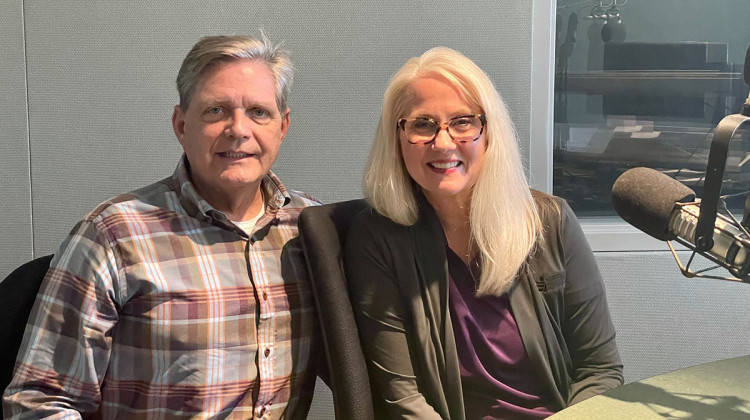 Dean Babcock is a consultant with the Marion County Public Health Department and Jodi Miller is the deputy director of the Indiana Addictions Issues Coalition. Bacock and Millier are cohosts of the podcast, “Beyond Substance.” - Darian Benson/WFYI News