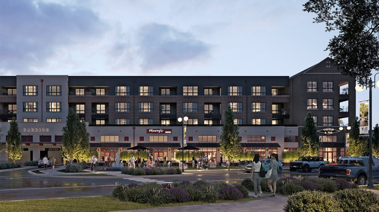 Construction is underway for Hobbs Station, a $300 million mixed-use community in Plainfield. - Hobbs Station artist rendering