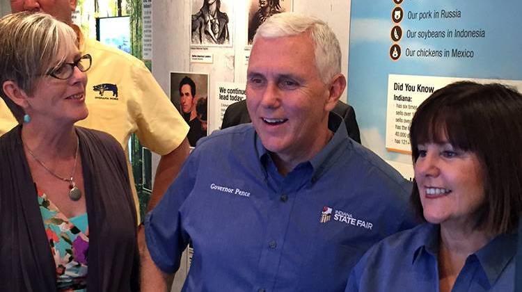 Governor and Karen Pence tour the Bicentennial exhibit at the Indiana State Fair. - Brandon Smith/IPBS
