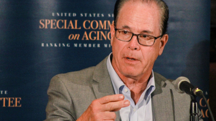 U.S. Sen. Mike Braun (R-Ind.) held a field hearing in Indianapolis for the Senate Special Committee on Aging on Tuesday, Aug. 22, 2023. Braun is the ranking member of the committee. - Brandon Smith/IPB News