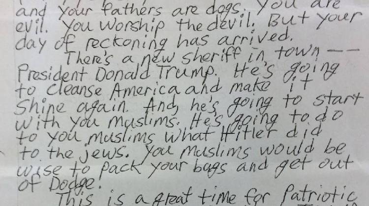 The letter warns that President-elect Donald Trump is "going to do to you Muslims what Hitler did to the Jews." - Islamic Society Of North America