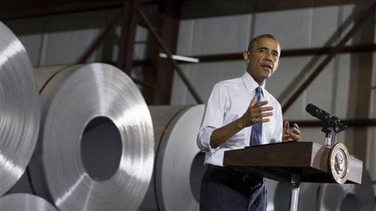 President Barack Obama speaks at Millennium Steel Service in Princeton, Ind., Friday, Oct. 3, 2014, to discuss the economy as part of Manufacturing Day.  - Associated Press photo