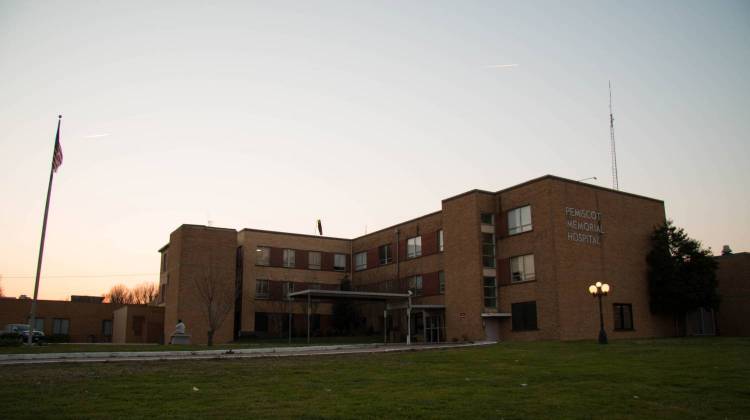 The sun sets on the Pemiscot County Hospital in Hayti, Missouri. - Bram Sable-Smith/KBIA/Side Effects Public Media