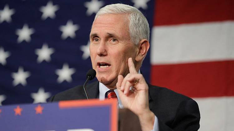 Republican vice presidential candidate Indiana Gov. Mike Pence speaks at a campaign rally Friday, Sept. 30, 2016, in Fort Wayne, Ind. - AP Photo/Darron Cummings