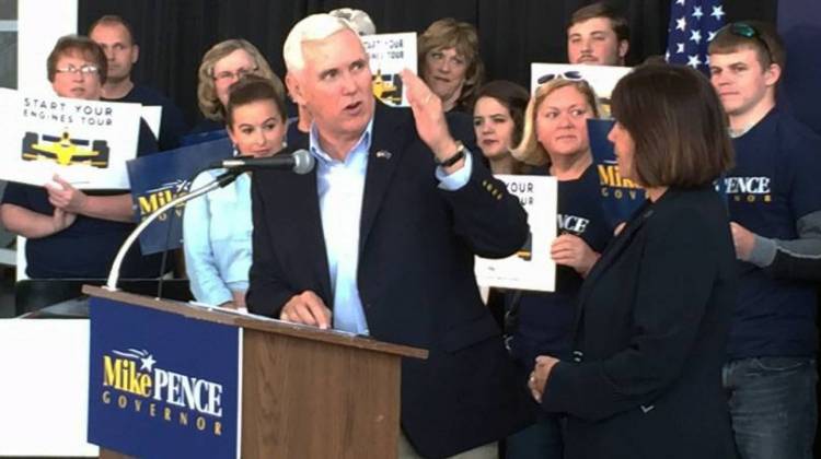 Gov. Mike Pence, shown here during his campaign kick off in May, says Donald Trump's comments about federal judge Gonzalo Curiel were inappropriate. - Brandon Smith