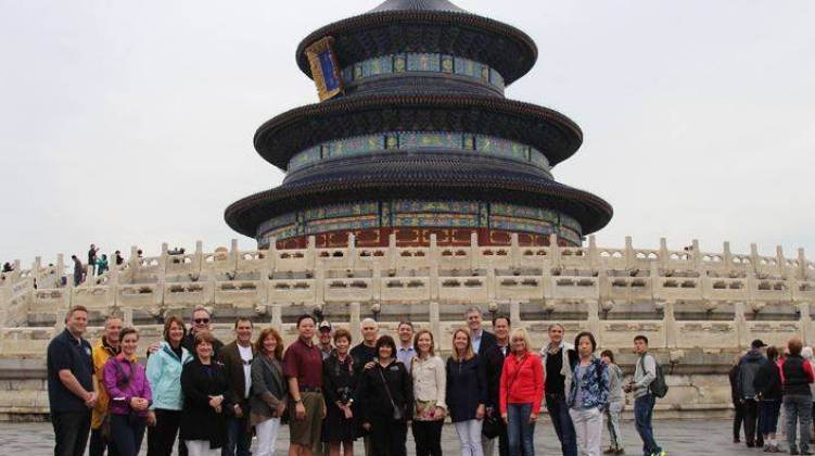 Gov. Mike Pence, First Lady Karen Pence and members of the Indiana delegation visit the Temple of Heaven in Beijing, China May 11, 2015. - Indiana Governor's Office