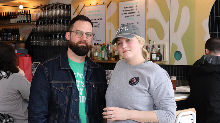 Luke and Annie Pierce at Lawbird in Columbus Ohio's Brewery District - Nick Evans/WOSU