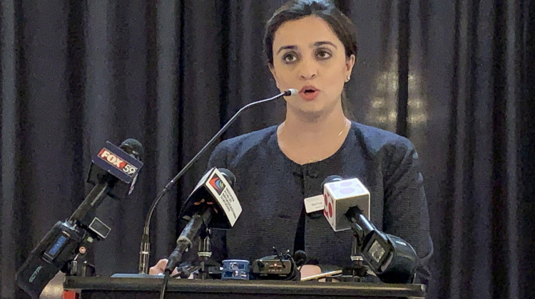 Women4Change Indiana executive director Rima Shahid says leaving sex and gender out of hate crimes legislation is particularly harmful.  - Brandon Smith/IPB News
