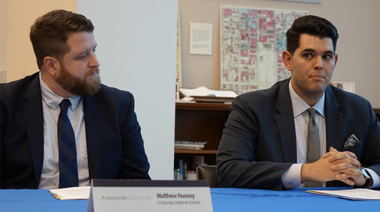 Adelante Schools is led by Matthew Rooney and Eddie Rangel. They will co-led Emma Donnan Elementary-Middle School starting in the 2020-21 school year. - Eric Weddle/WFYI News