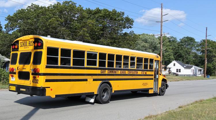 During one day in April 2022, Indiana school bus drivers reported 2,041 stop-arm violations, according to the National School Bus Illegal Passing Driver Survey. - Dylan Peers McCoy/WFYI
