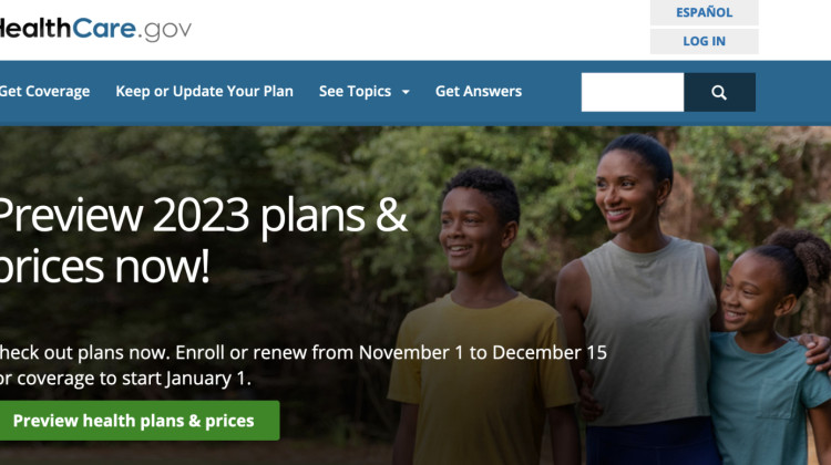 The marketplace is open from Nov. 1 through Jan. 15. Hoosiers should enroll before Dec. 15 to have coverage on Jan. 1. Hoosiers have up to five insurers to choose from depending on where they live. - Screenshot courtesy of HealthCare.gov