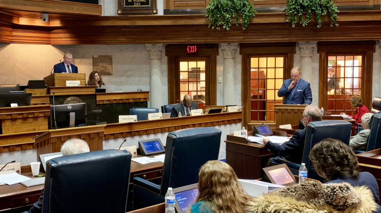 The Senate Judiciary Committee takes testimony on a bill to largely ban a second trimester procedure. - Brandon Smith/IPB News