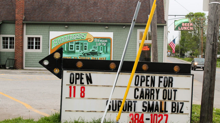 Barringer's Tavern, on the near southside of Indianapolis, has remained open for carryout since the beginning of the "Stay-At-Home" order.  - Lauren Chapman/IPB News