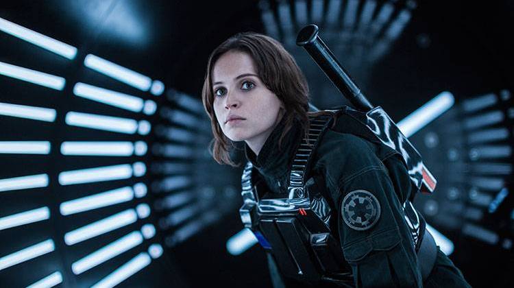 This image released by Lucasfilm Ltd. shows Felicity Jones as Jyn Erso in a scene from, "Rogue One: A Star Wars Story."  - Jonathan Olley/Lucasfilm Ltd. via AP