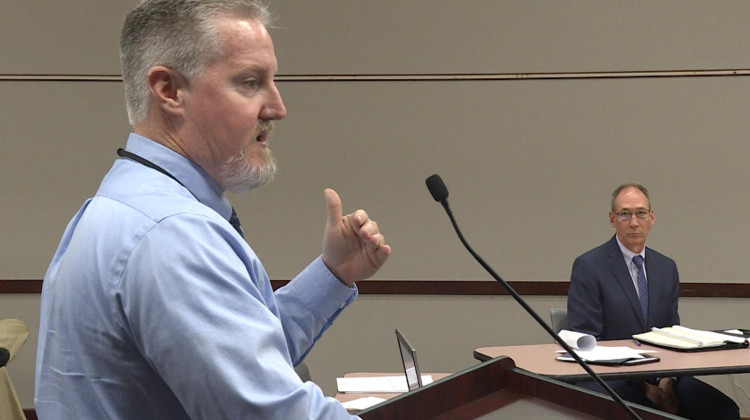 Speaking at an Environmental Rules Board meeting in 2019, Matthew Stuckey, assistant commissioner in IDEM's Office of Air Quality, said the department was unable to fill more than 100 open positions due to the inability to increase air permit fees.  - Rebecca Thiele/IPB News