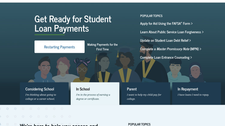 Federal student loan repayments begin again in October.  - Screenshot of studentaid.gov