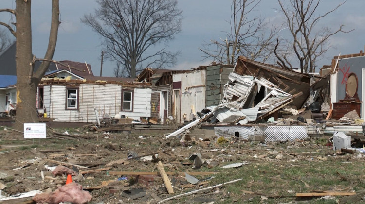 Homes in Sullivan County damaged from the March 31 tornado outbreak. Indiana will likely see more tornado outbreaks in the future. - Devan Ridgway/WTIU