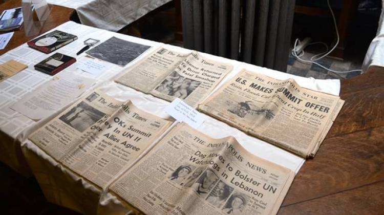 Newspapers included in a time capsule buried of the Bahr Treatment Center of the state hospital. It was recovered this summer. - Ryan Delaney/WFYI