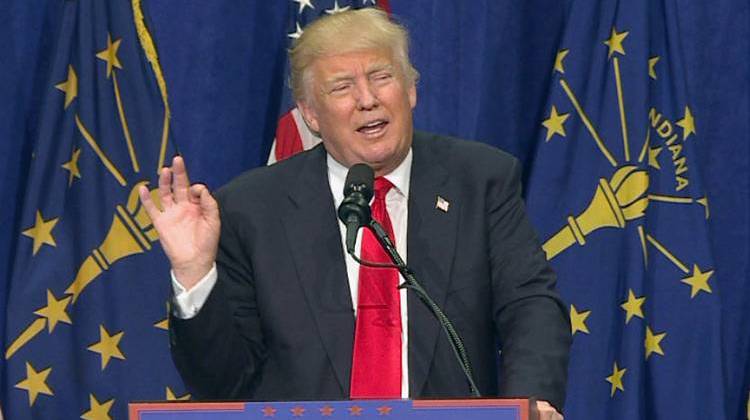 Donald Trump spoke at South Bend's Century Center the night before Indiana's 2016 primary.   - Barbara Brosher/WFIU-WTIU, File