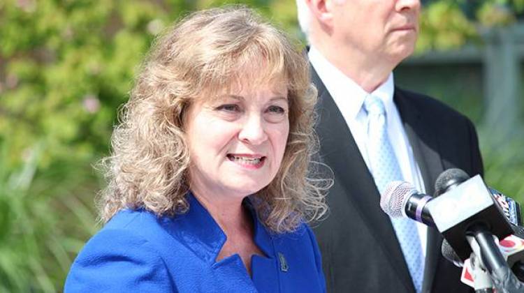 State Superintendent Glenda Ritz announced her gubernatorial campaign at an event at Ben Davis High School in Indianapolis. - Rachel Morello/StateImpact Indiana