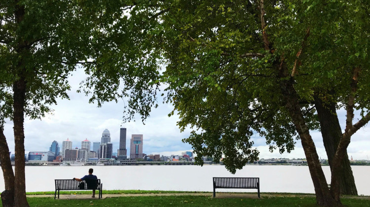 A greenway space in Clarksville looking toward Louisville, Kentucky. Clarksville hopes to use its grant from the EPA to make a 400 acre park along the Ohio River with wetlands and woods.  - SouthernOculus/Wikimedia Commons