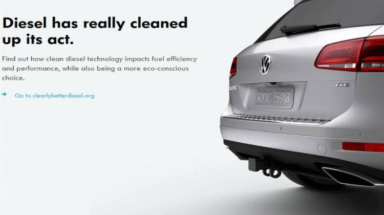 An image taken from a document filed in court Tuesday includes an example of the advertising Volkswagen executives used to sell the idea of "clean" diesel technology to U.S. consumers.