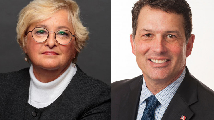 Sen. Karen Tallian (D-Ogden Dunes), left, and former Evansville Mayor Jonathan Weinzapfel are Indiana Democrats' candidates for Attorney General.  - Courtesy of the Tallian and Weinzapfel campaigns