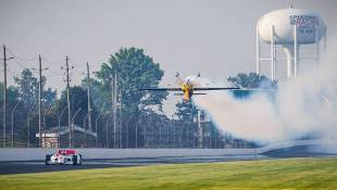 What Is This Airplane Doing At The Indianapolis Motor Speedway?