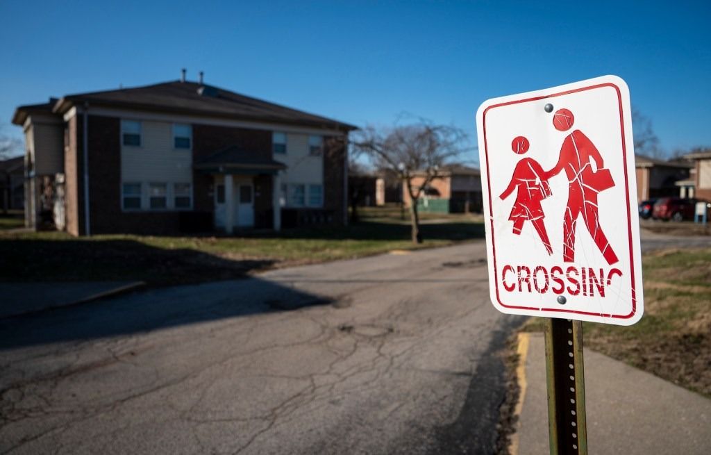 The Hawthorne Place apartment complex is pictured Jan. 7, 2026, in Indianapolis. Residents say squatters have moved into vacant rooms and pose safety risks to those living in the complex.