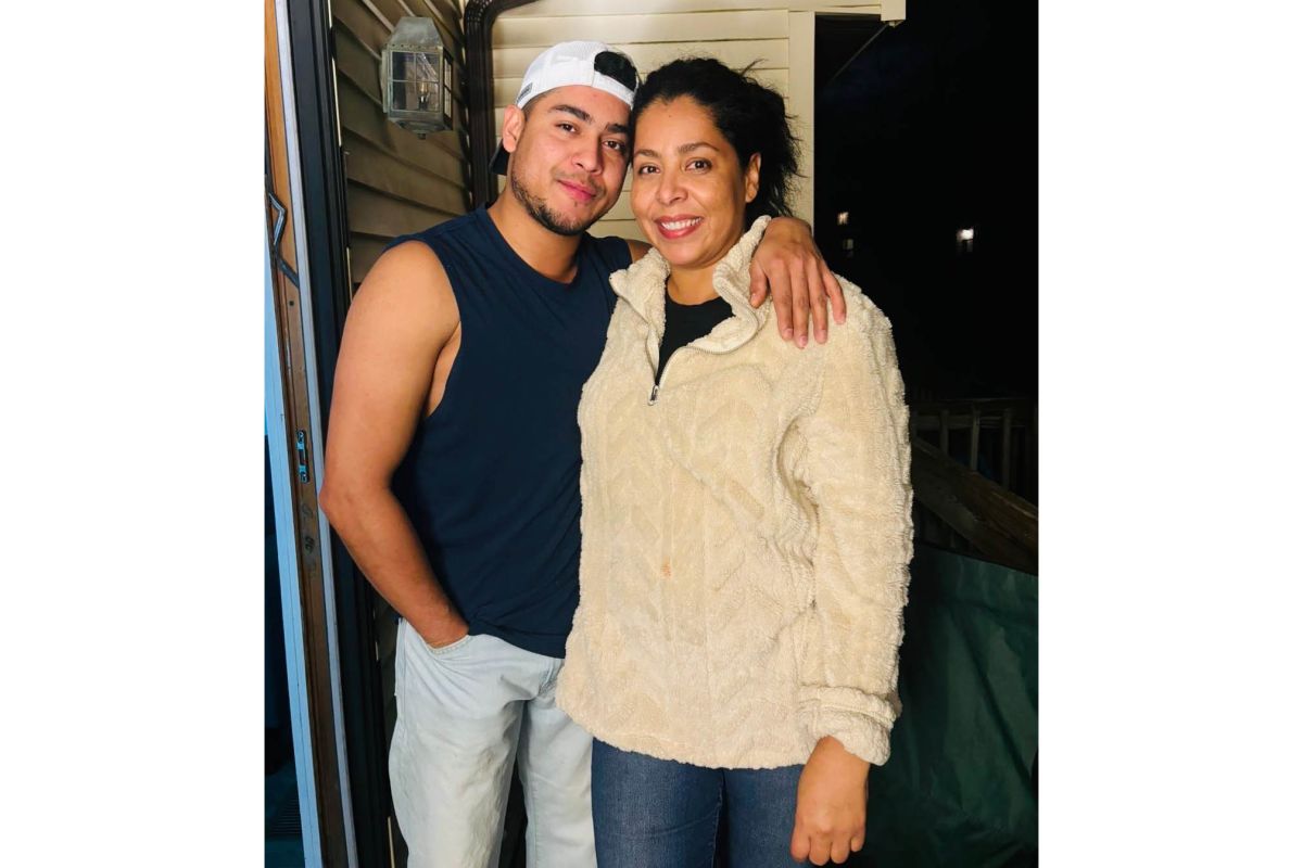 Rosales with his mom, Mahogani.