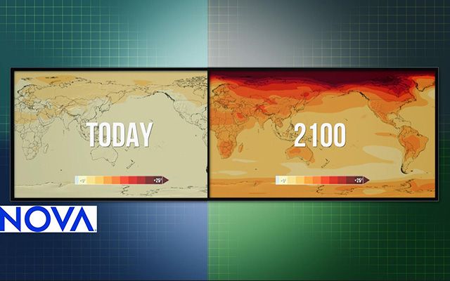NOVA | Choosing Earth's Climate Future, global heat prediction maps