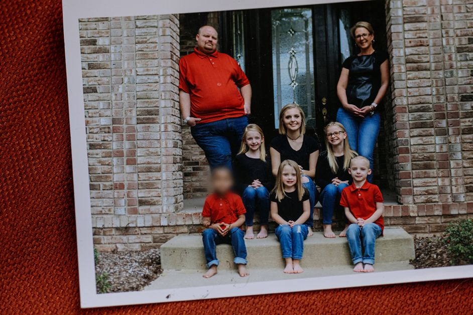 Sara and Nick Schmierer of Highland, Michigan, said the boy they raised as their own, bottom left, grew increasingly violent by 8 years old, cycling in and out of emergency rooms and inpatient treatment. The boy’s face was blurred in this photo to protect his privacy.