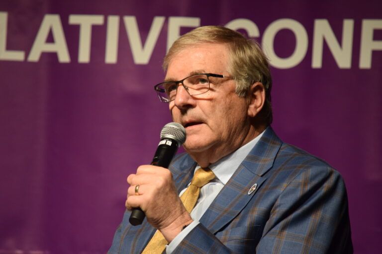 Rep. Dave Heine, R-Fort Wayne, appears at the annual Dentons Legislative Conference on Thursday, Dec. 18, 2025.