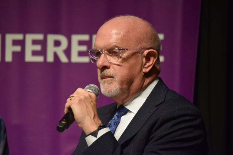 Sen. Travis Holdman, R-Markle, speaks at the annual Dentons Legislative Conference in Indianapolis on Thursday, Dec. 18, 2025. 