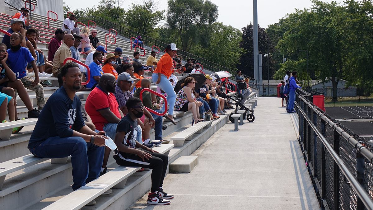 LeBarron Burton watched as his son played football against Thea Bowman Leadership Academy, the charter school he used to attend.