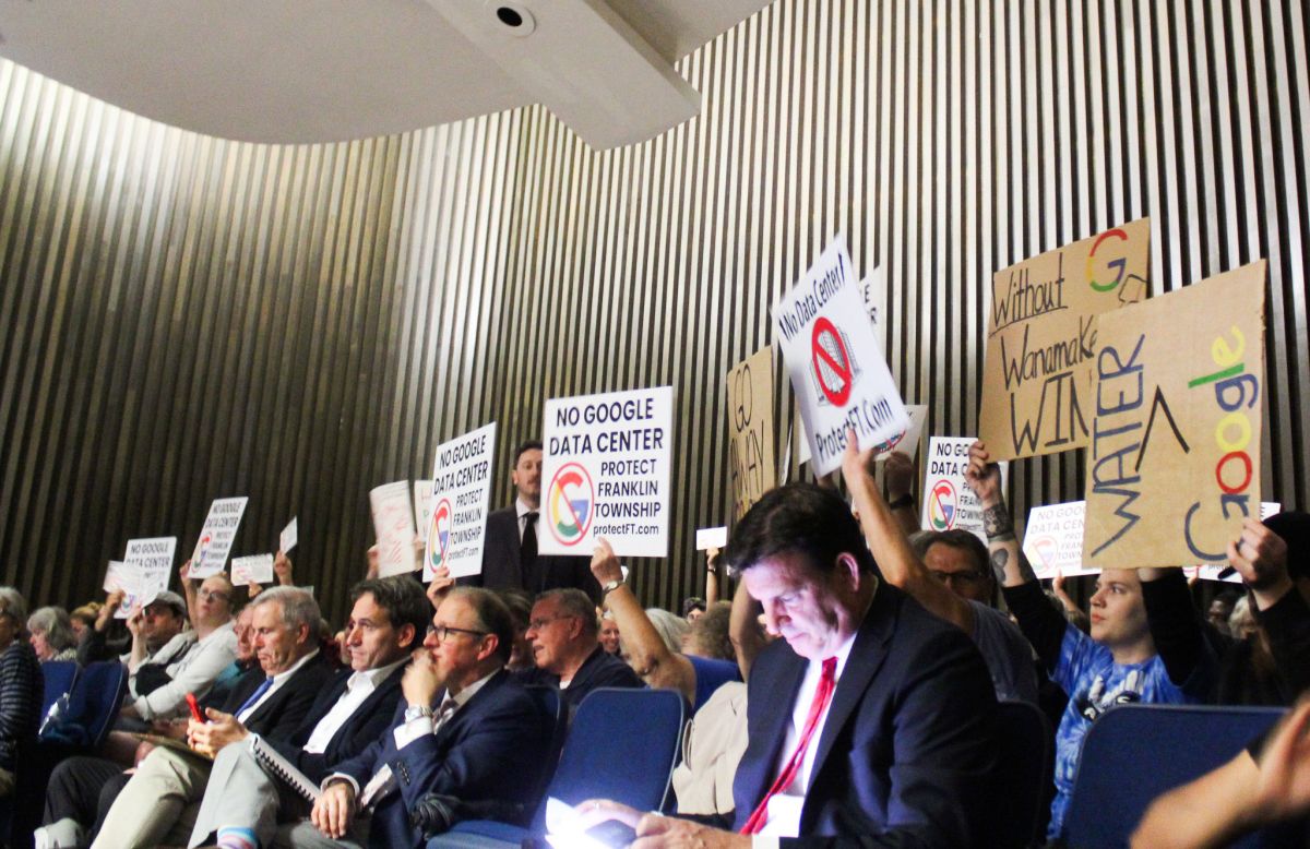 Hundreds of people packed the City-County Council chambers ahead of the expected vote Monday, Sept. 22, 2025 on Google’s rezoning petition for a data center in Franklin Township.